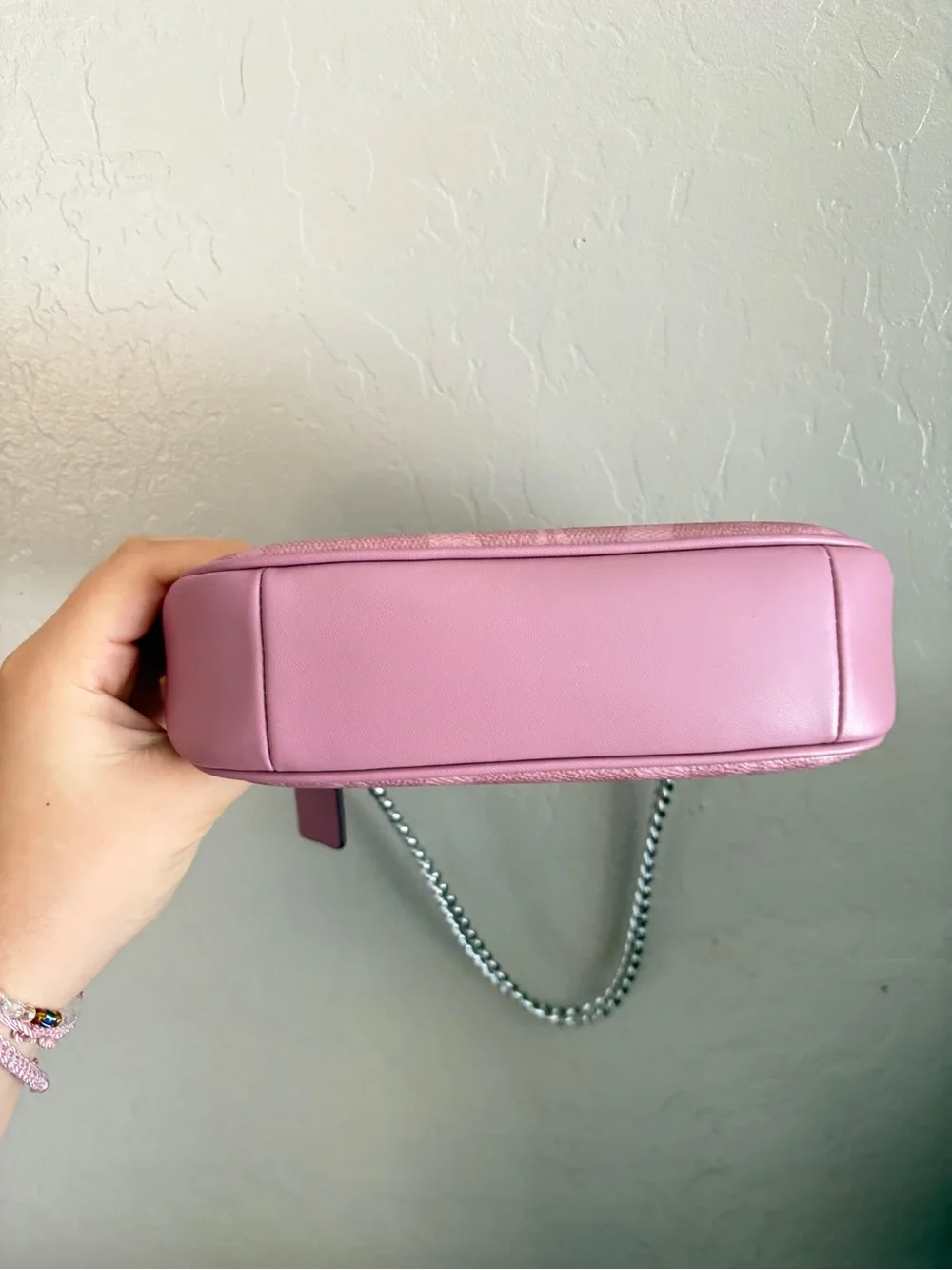 Coach Pink Signature Chain Shoulder Mini Bag
